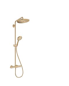 hansgrohe Croma Select S Showerpipe 26890140 with thermostat and hand shower, brushed bronze