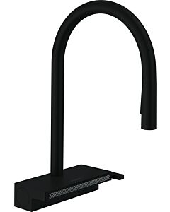 hansgrohe Aquno Select M81 Mélangeur de cuisine 73831670 avec douchette extractible, 3jet, sBox, noir mat