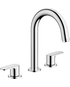 hansgrohe Vernis Blend 3-Loch-Waschtisch-Armatur 71553000 mit Zugstangen-Ablaufgarnitur, chrom