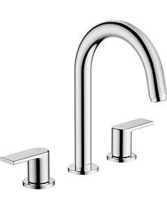 hansgrohe Vernis Shape 3-Loch-Waschtisch-Armatur 71563000 mit Zugstangen-Ablaufgarnitur, chrom