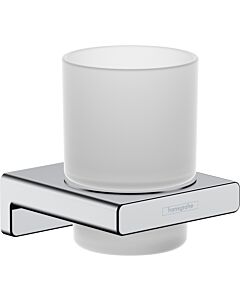 hansgrohe AddStoris Glashalter 41749000 mit Glas, Wandmontage, Metall, chrom