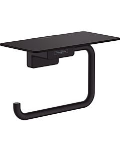 hansgrohe AddStoris Papierrollenhalter 41772670 mit Ablage, Wandmontage, Metall, mattschwarz