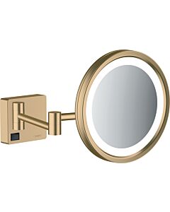 hansgrohe AddStoris Rasierspiegel 41790140 3-fach Vergrößerung, mit LED Leuchte, Wandmontage, brushed bronze