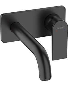 hansgrohe Vernis Shape Fertigmontageset 71578670 Unterputz-Waschtischarmatur, für Wandmontage, mit Auslauf 20,5cm, mattschwarz