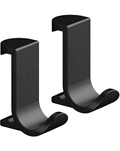 hansgrohe WallStoris Einzelhaken 27914670 breit, aus Kunststoff, 2 Stück, Mattschwarz