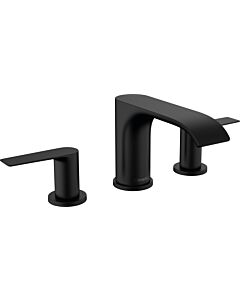 hansgrohe Vivenis Waschtisch-3-Loch-Armatur 75033670 mit Zugstangen-Ablaufgarnitur, mattschwarz