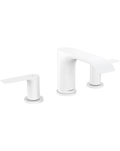 hansgrohe Vivenis Waschtisch-3-Loch-Armatur 75033700 mit Zugstangen-Ablaufgarnitur, mattweiß
