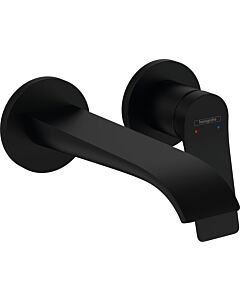 hansgrohe Vivenis set de montage final 75050670 mitigeur lavabo , pour montage mural, avec bec 19,5 cm, noir mat