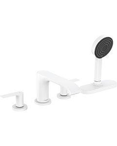 hansgrohe Vivenis Fertigmontageset 75444700 4-Loch-Wannenrandarmatur, mit sBox, mattweiß