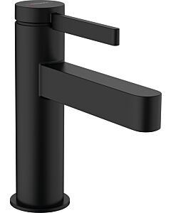 hansgrohe Finoris 100 Waschtischarmatur 76010670 mit Push-Open Ablaufgarnitur, mattschwarz