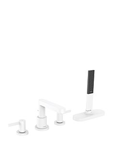 hansgrohe Finoris Fertigmontageset 76444700 4-Loch-Wannenrandarmatur, mit sBox, mattweiß