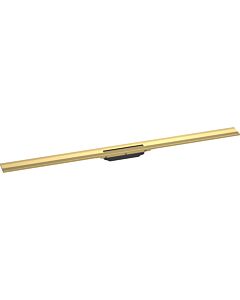 hansgrohe RainDrain Flex caniveau de douche 56054990 120cm, kit de finition, peut être raccourci, pour montage mural, aspect or poli