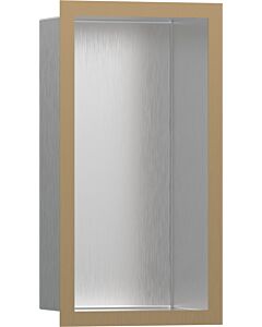 hansgrohe XtraStoris Wandnische 56094140 30x15x10cm, mit Designrahmen, Edelstahl gebürstet, brushed bronze