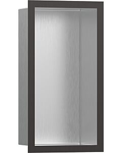 hansgrohe XtraStoris Wandnische 56094340 30x15x10cm, mit Designrahmen, Edelstahl gebürstet, brushed black chrome