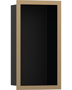 hansgrohe XtraStoris Wandnische 56095140 30x15x10cm, mit Designrahmen, mattschwarz, brushed bronze