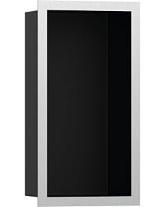 hansgrohe Niche murale XtraStoris 56095800 30x15x10cm, avec cadre design, noir mat, optique en acier inoxydable