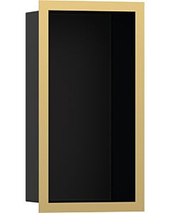 hansgrohe Niche murale XtraStoris 56095990 30x15x10cm, avec cadre design, noir mat, optique or poli