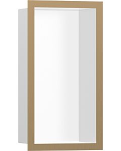 hansgrohe Niche murale XtraStoris 56096140 30x15x10cm, avec cadre design, blanc mat, bronze brossé