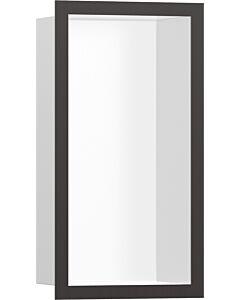 hansgrohe Niche murale XtraStoris 56096340 30x15x10cm, avec cadre design, blanc mat, chrome noir brossé