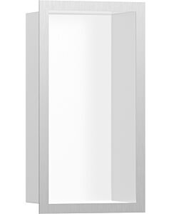 hansgrohe XtraStoris Wandnische 56096800 30x15x10cm, mit Designrahmen, mattweiß, Edelstahl optic