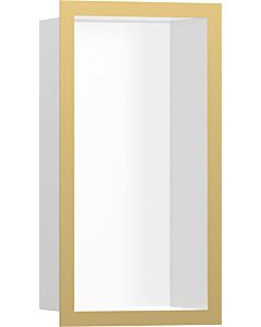 hansgrohe XtraStoris Wandnische 56096990 30x15x10cm, mit Designrahmen, mattweiß, polished gold optic