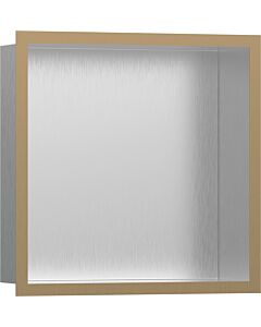 hansgrohe Niche murale XtraStoris 56097140 30x30x10cm, avec cadre design, acier inoxydable brossé, bronze brossé