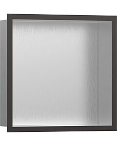 hansgrohe XtraStoris Wandnische 56097340 30x30x10cm, mit Designrahmen, Edelstahl gebürstet, brushed black chrome