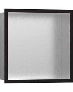 hansgrohe XtraStoris Wandnische 56097670 30x30x10cm, mit Designrahmen, Edelstahl gebürstet, mattschwarz