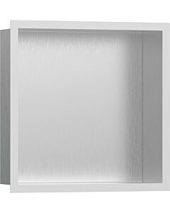 hansgrohe XtraStoris Wandnische 56097700 30x30x10cm, mit Designrahmen, Edelstahl gebürstet, mattweiß