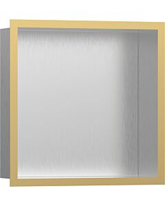 hansgrohe Niche murale XtraStoris 56097990 30x30x10cm, avec cadre design, acier inoxydable brossé, optique or poli