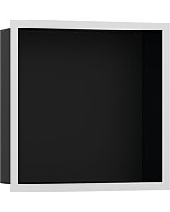 hansgrohe XtraStoris Wandnische 56098700 30x30x10cm, mit Designrahmen, mattschwarz, mattweiß