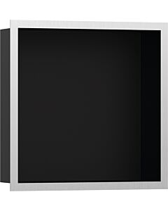 hansgrohe Niche murale XtraStoris 56098800 30x30x10cm, avec cadre design, noir mat, optique en acier inoxydable