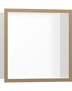 hansgrohe XtraStoris Wandnische 56099140 30x30x10cm, mit Designrahmen, mattweiß, brushed bronze