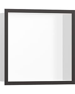 hansgrohe XtraStoris Wandnische 56099340 30x30x10cm, mit Designrahmen, mattweiß, brushed black chrome