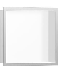 hansgrohe XtraStoris Wandnische 56099800 30x30x10cm, mit Designrahmen, mattweiß, Edelstahl optic