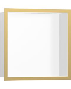 hansgrohe XtraStoris Wandnische 56099990 30x30x10cm, mit Designrahmen, mattweiß, polished gold optic
