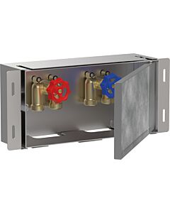 hansgrohe XtraStoris Wandnische 56100800 15x30x10cm, mit befliesbarer Tür, integriertem Absperrventil, Edelstahl