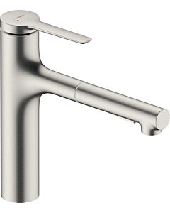 hansgrohe Zesis M33 160 Küchenarmatur 74801800 Ausziehbrause, 2jet, Edelstahl Finish