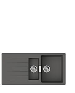 hansgrohe Einbauspüle 43357290 750x490mm, Haupt- und Zusatzbecken, 980 x 480 mm, steingrau