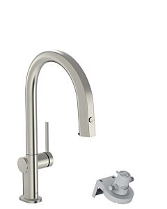 hansgrohe Aqittura M91 robinet de cuisine 76803800 bec extractible, 1jet, finition acier inoxydable