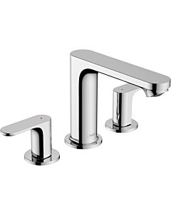hansgrohe Rebris S 3-hole basin mixer 72530000 EcoSmart, with pop-up waste set, chrome