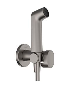 Douchette bidet Hansgrohe EcoSmart 1 jet 29232340, avec support de douchette et flexible de douche de 125 cm, finition chrome noir brossé