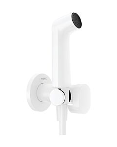 hansgrohe Bidette Handbrause 1jet 29232700 EcoSmart, mit Duschkopfhalterung und Duschschlauch 125 cm, Mattweiß