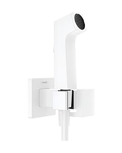 Douchette bidet Hansgrohe EcoSmart 1 jet 29233700, avec support de douchette et flexible de douche de 125 cm, blanc mat