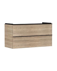 hansgrohe Xelu Q meuble sous-vasque 54037670 1180x605x475mm, 2 tiroirs, chêne naturel, noir mat