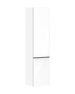 hansgrohe Xelu Q tall cabinet 54135670 370x400x1650mm, door hinge on the left, white high gloss, matt black