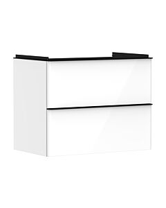 hansgrohe Xelu Q Waschtischunterschrank 54027670 780x605x475mm, 2 Schubladen, weiß hochglanz, mattschwarz