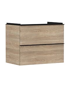hansgrohe Xelu Q Waschtischunterschrank 54029670 780x605x475mm, 2 Schubladen, Eiche Natur, mattschwarz