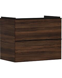 hansgrohe Xelu Q Waschtischunterschrank 54030670 780x605x475mm, 2 Schubladen, Nussbaum dunkel, mattschwarz