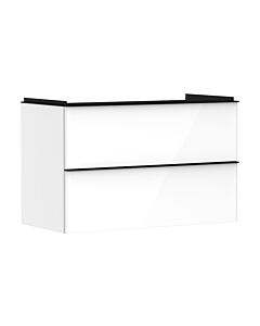 hansgrohe Xelu Q Waschtischunterschrank 54031670 980x605x475mm, 2 Schubladen, weiß hochglanz, mattschwarz
